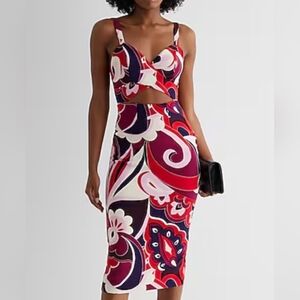BRAND NEW Express Vibrant Floral Cutout Dress Size 6